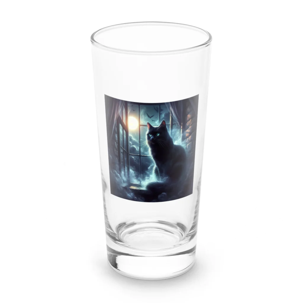 animalsの神秘的な猫 Long Sized Water Glass :front