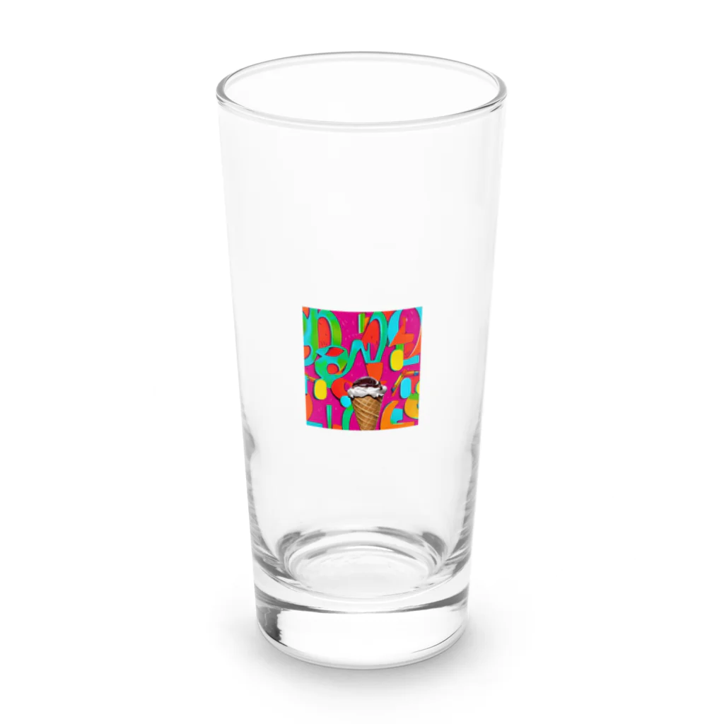 やま　イラストレーター　HEXA NET 販売美麗イラストレーター描きますのアイスクリーム Long Sized Water Glass :front