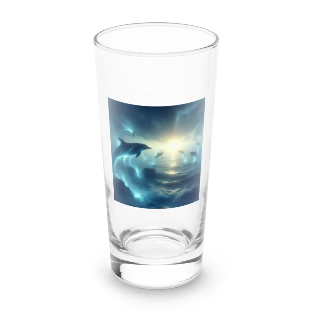 animalsの神秘的なイルカ Long Sized Water Glass :front