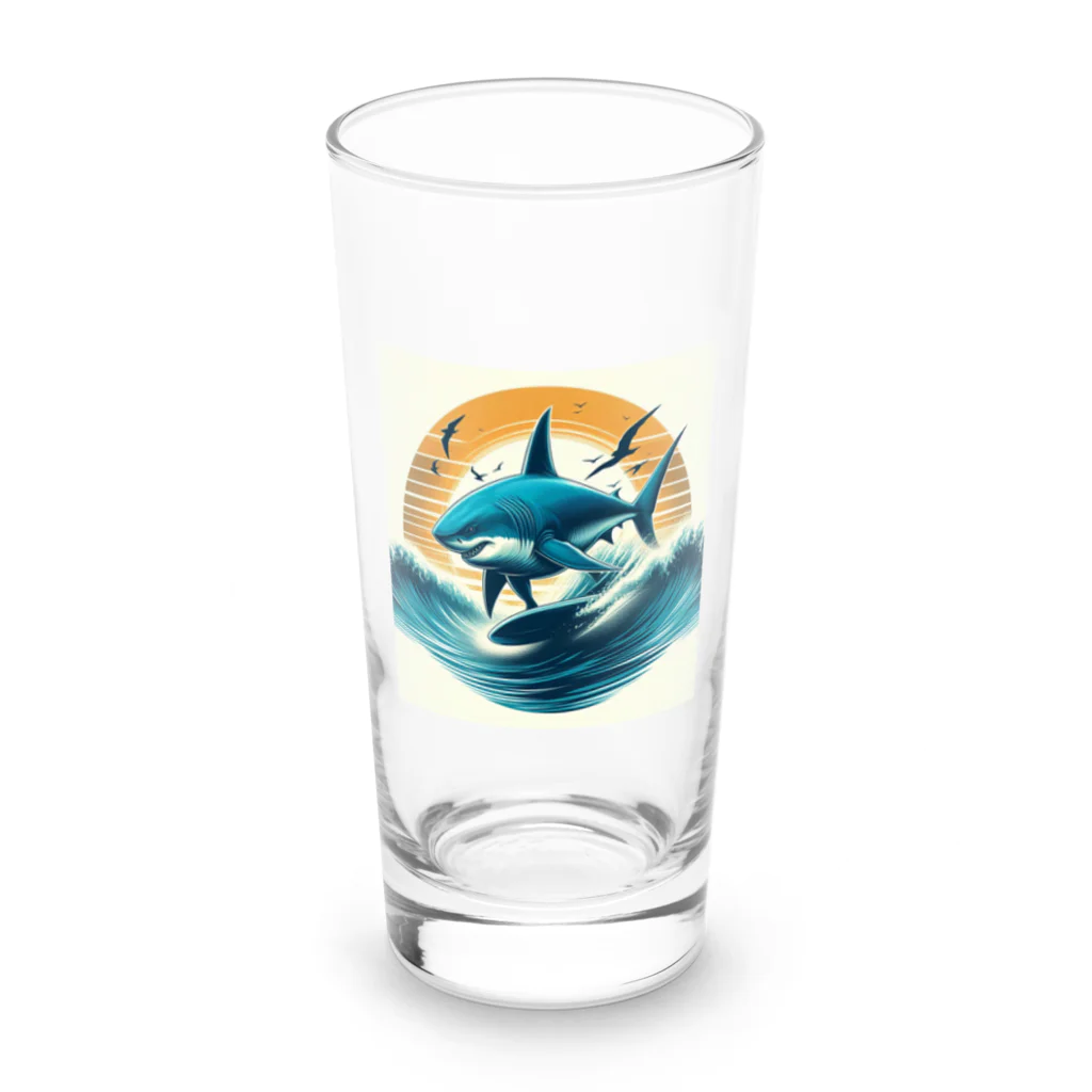 juten8のサメのサーフィン Long Sized Water Glass :front