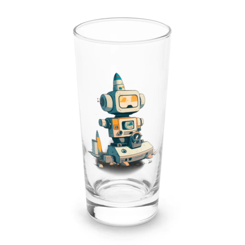 mirinconixのいろいろと四角いレトロなガラクタロボットくん Long Sized Water Glass :front