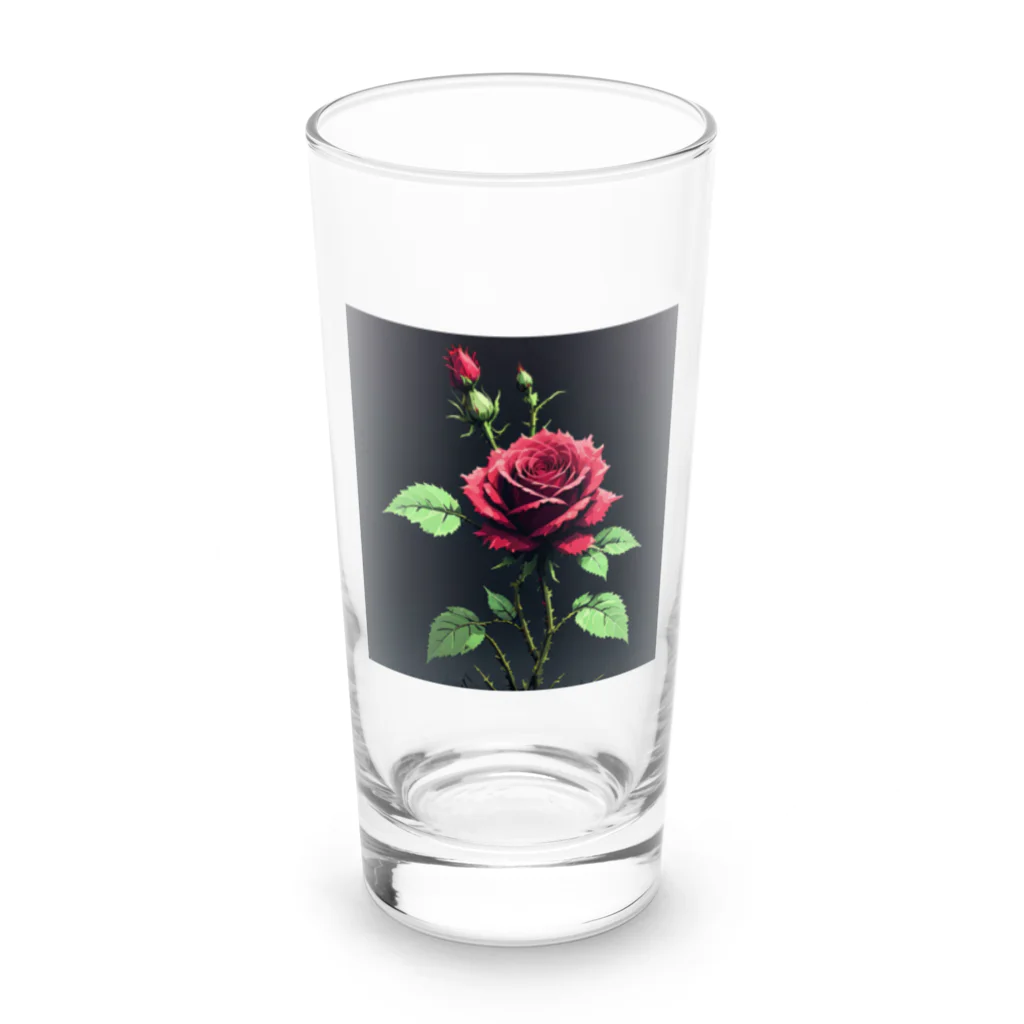 ユウキスタイリッシュショップの一輪のバラ Long Sized Water Glass :front