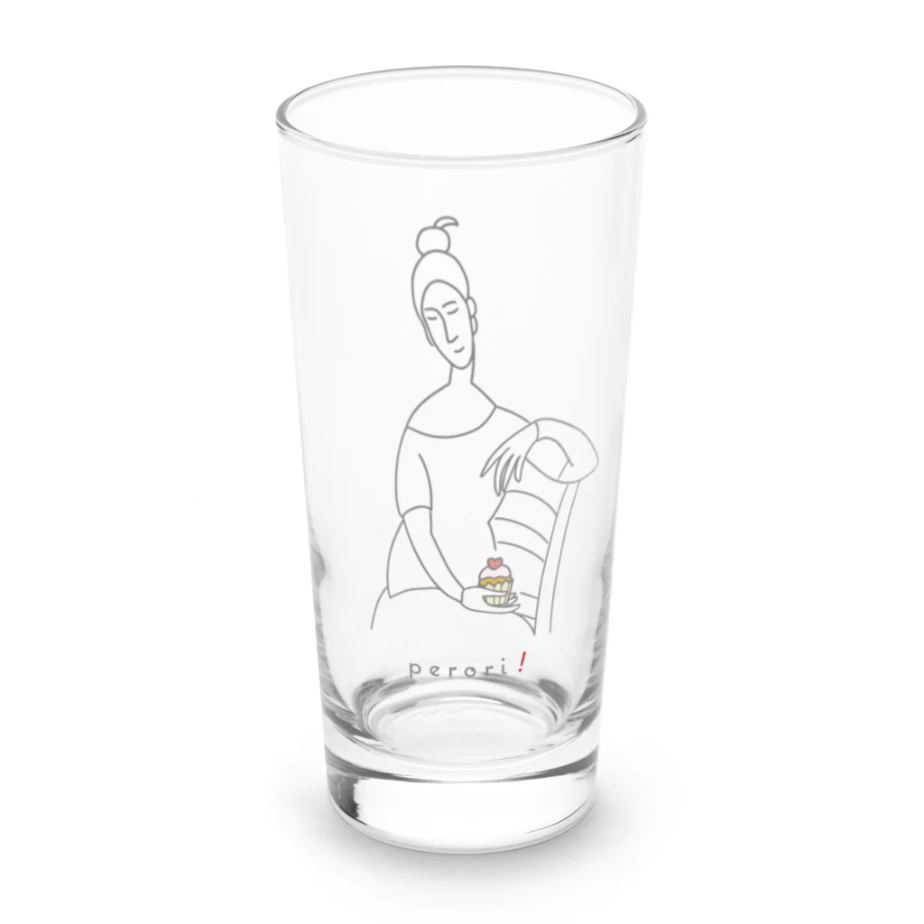 ビールとアート TM-3 Designの名画 × スイーツ（モディリアーニ） Long Sized Water Glass :front