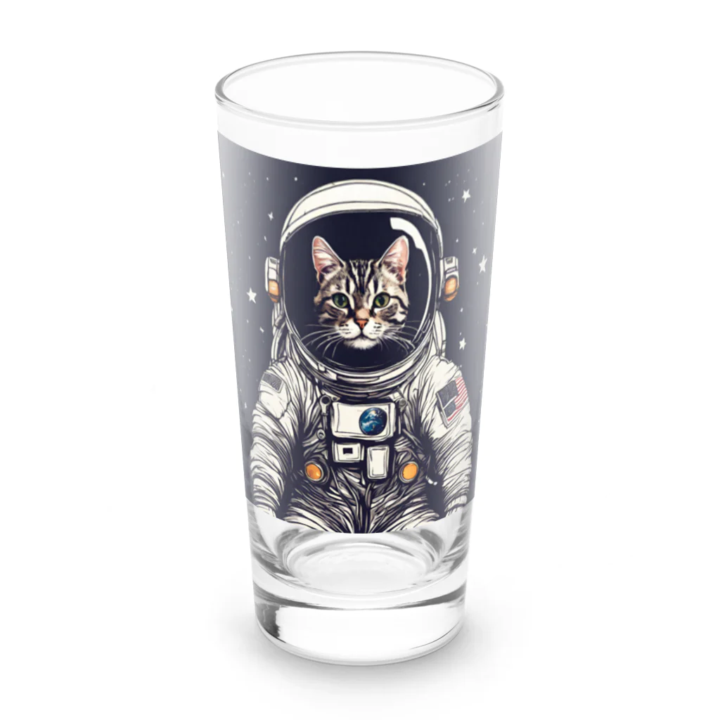 雑貨屋猫布団の猫の宇宙飛行士 Long Sized Water Glass :front