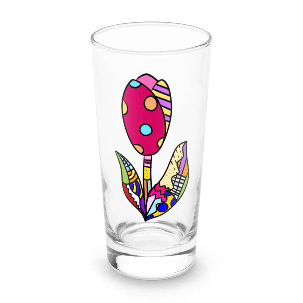 maru houseのカラフル🌈チューリップ Long Sized Water Glass :front