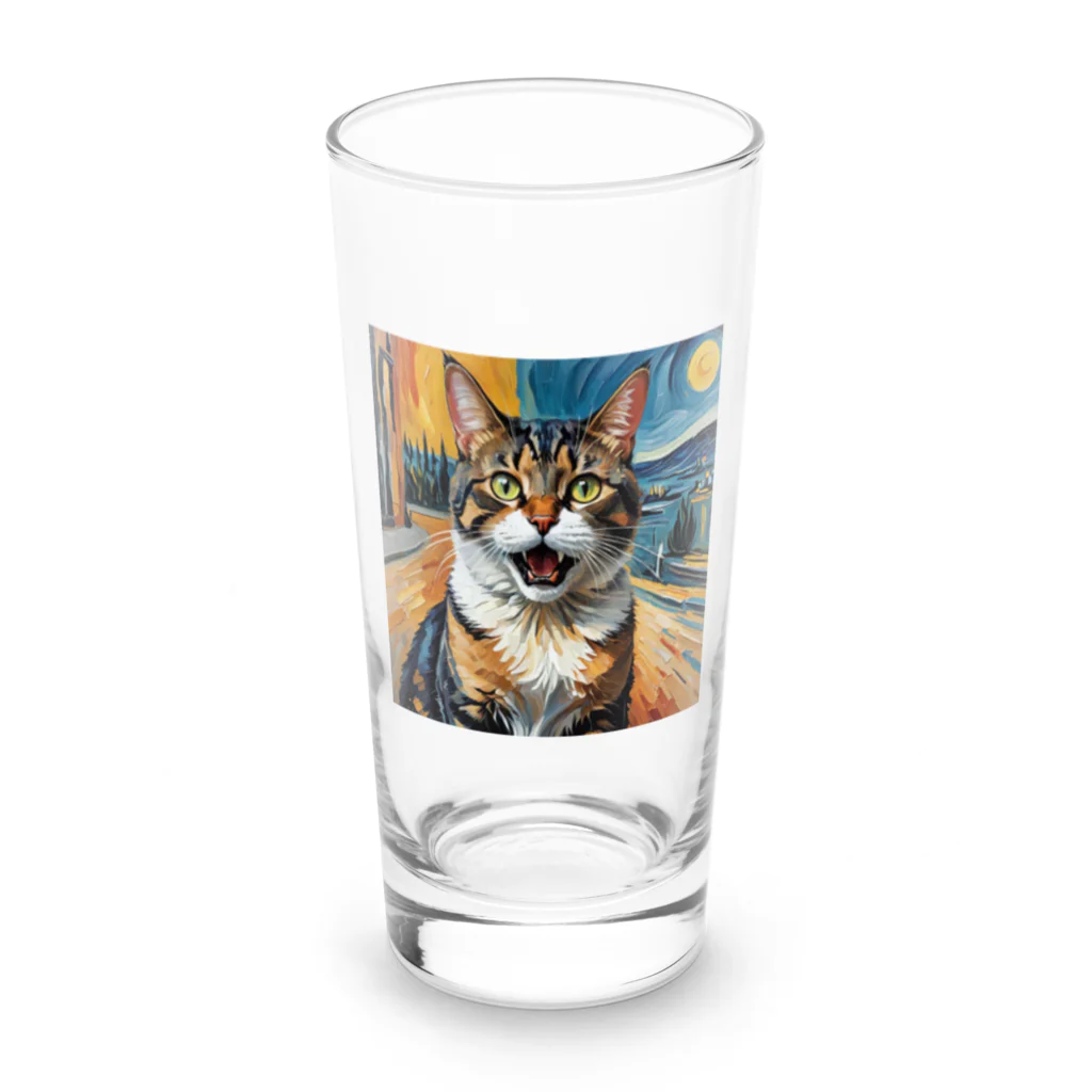 F2 Cat Design Shopのニャンコの叫 001 Long Sized Water Glass :front