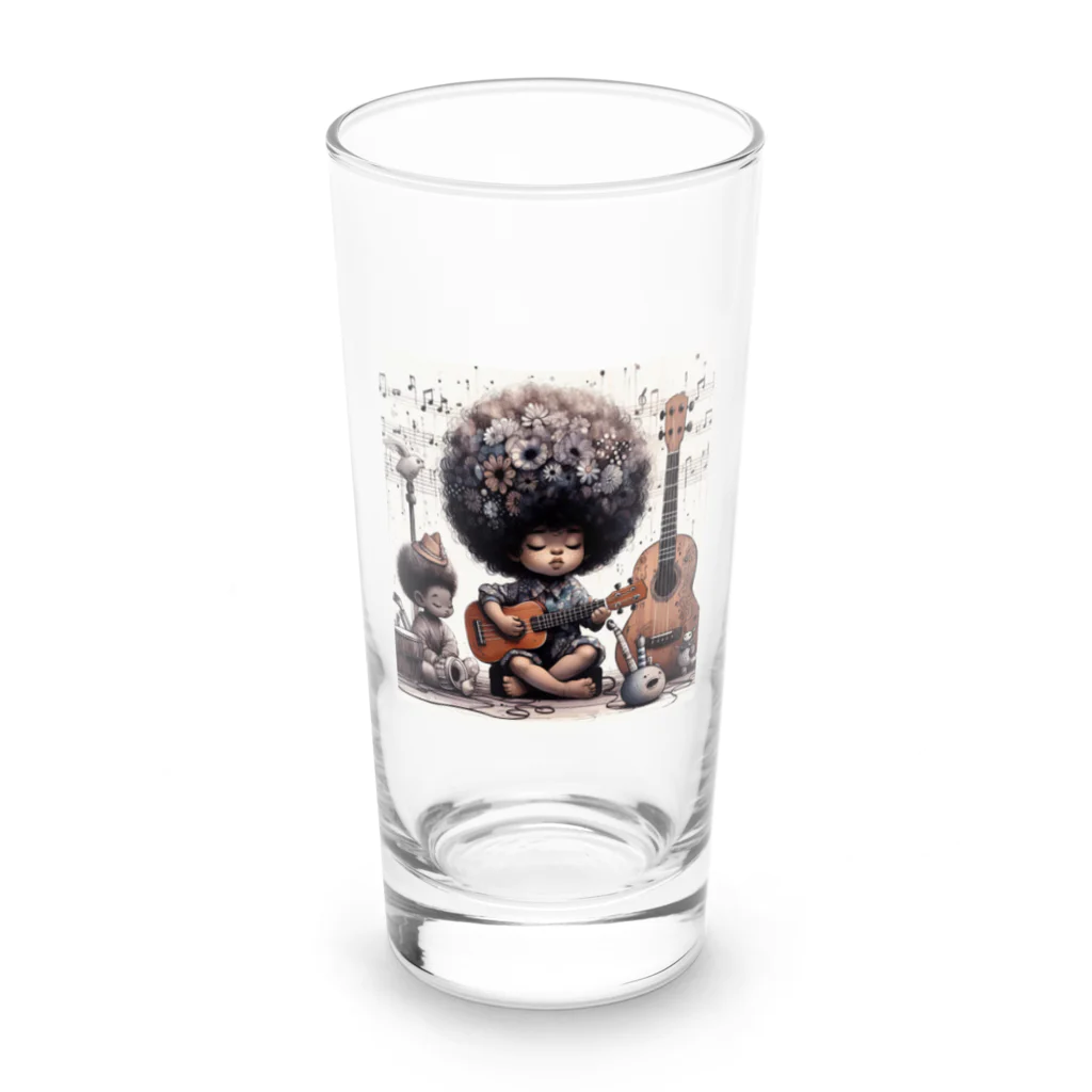 atu-daruma77のウクレレを奏でる天才 Long Sized Water Glass :front