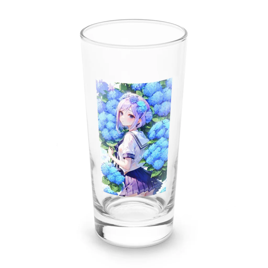 マグロの煮付けの紫陽花 Long Sized Water Glass :front