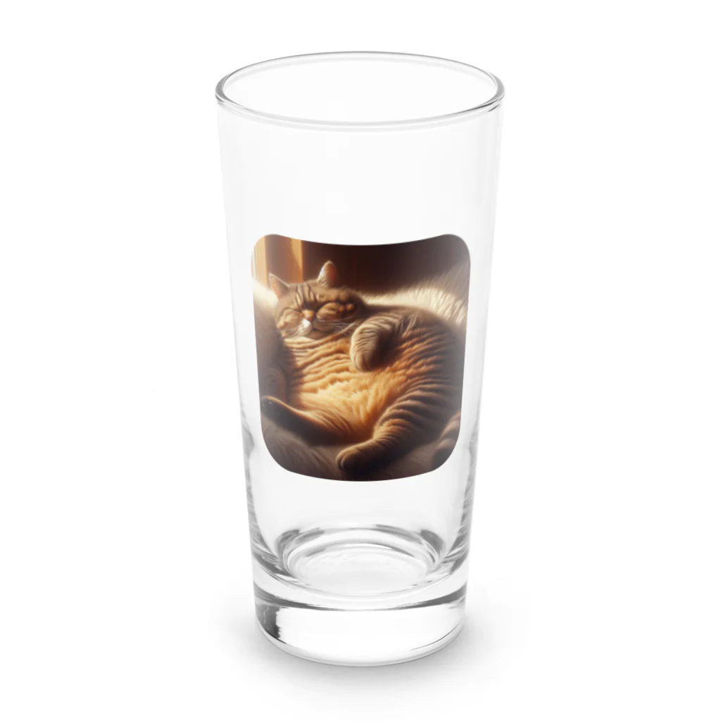 ニャーちゃんショップの春眠のネコ Long Sized Water Glass :front