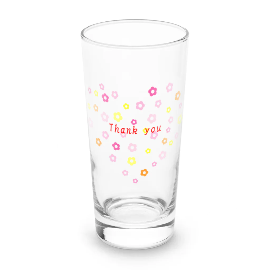 ainarukokoroのありがとう　感謝　Thank you プレゼント　かわいい　ハート Long Sized Water Glass :front