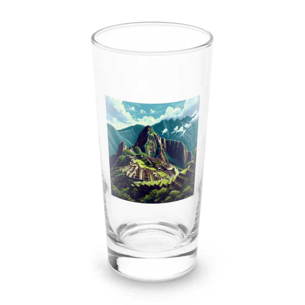 Pixel Art Goodsのマチュピチュ遺跡（pixel art） Long Sized Water Glass :front