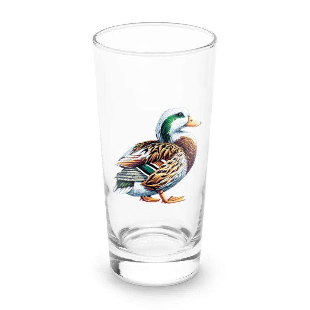 Pixel Art Goodsのカモ（pixel art） Long Sized Water Glass :front