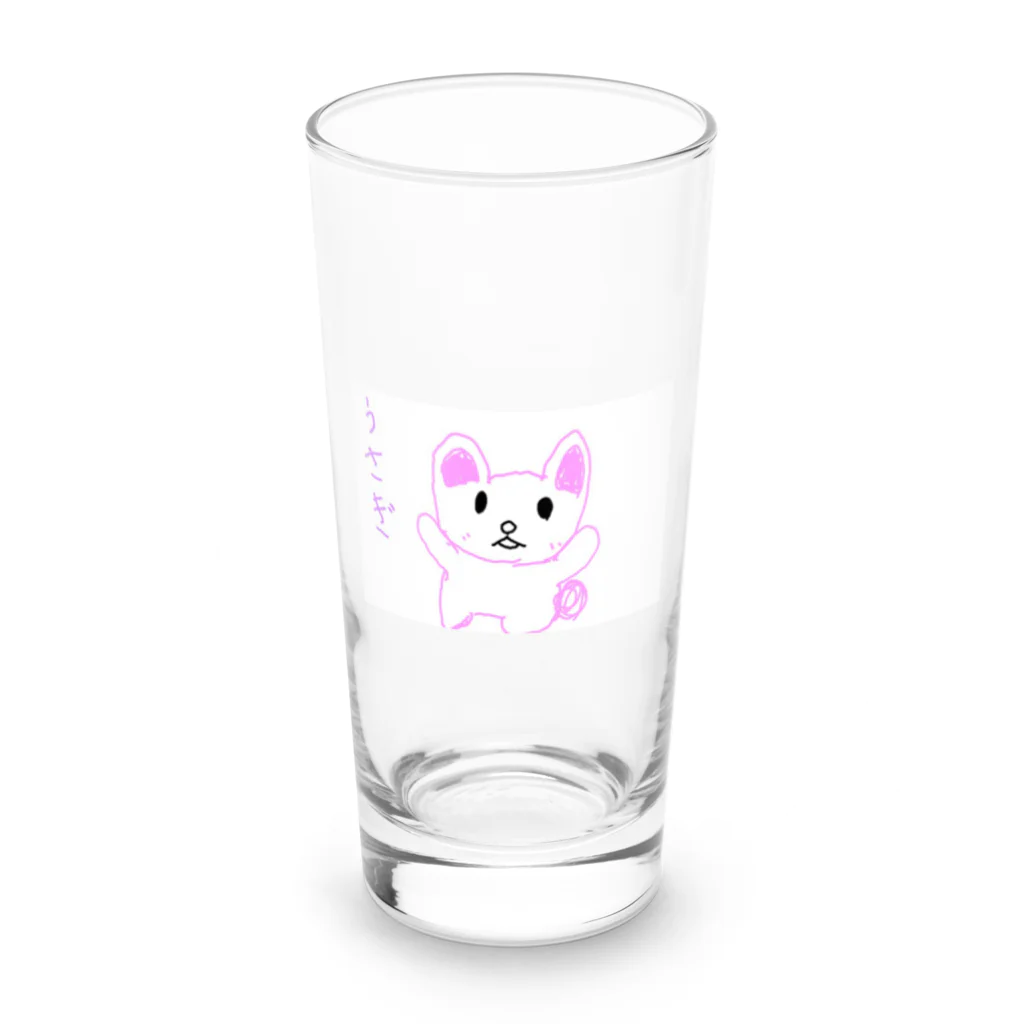 formalinmuimuiの8さいが描いたうさぎ Long Sized Water Glass :front