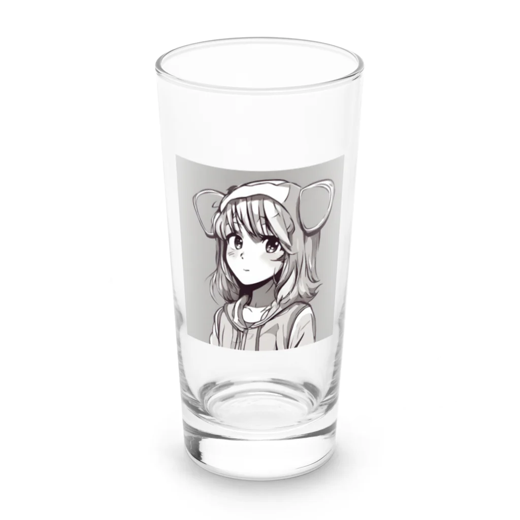 Mahaloのパーカーの女の子 Long Sized Water Glass :front