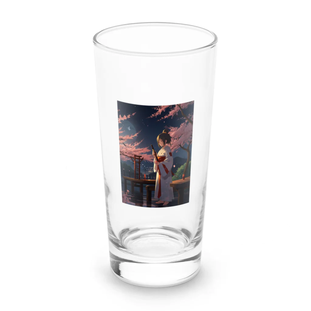 さぎょう擁の女騎士、桜の下で Long Sized Water Glass :front