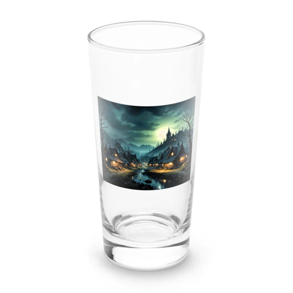 studio eizoの夜に輝く美しい村の光景 Long Sized Water Glass :front