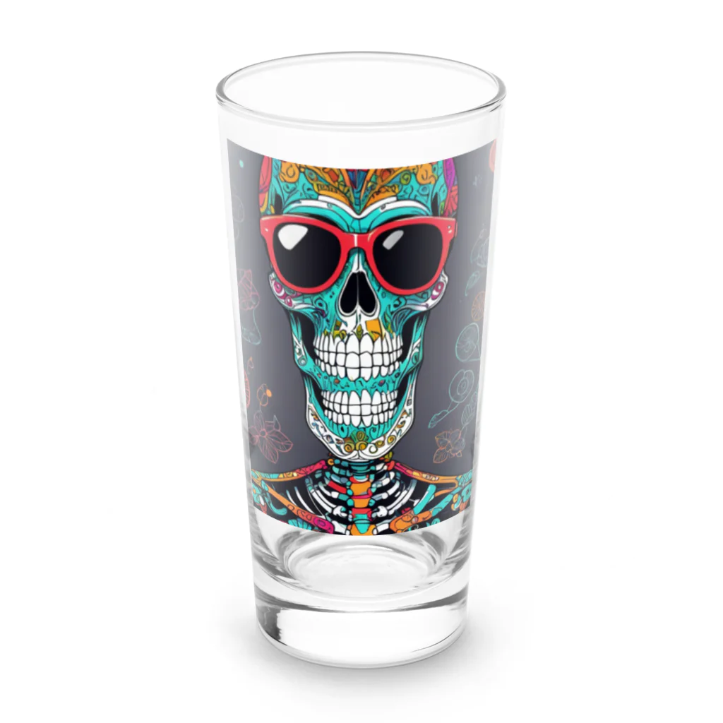 Skeletonのダイナミックなガイコツアート！ Long Sized Water Glass :front