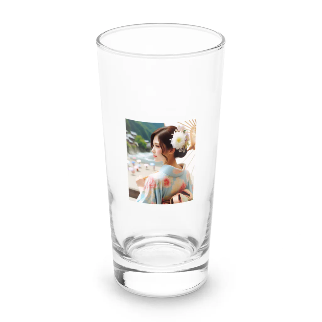 peachlemonの番傘美人 Long Sized Water Glass :front