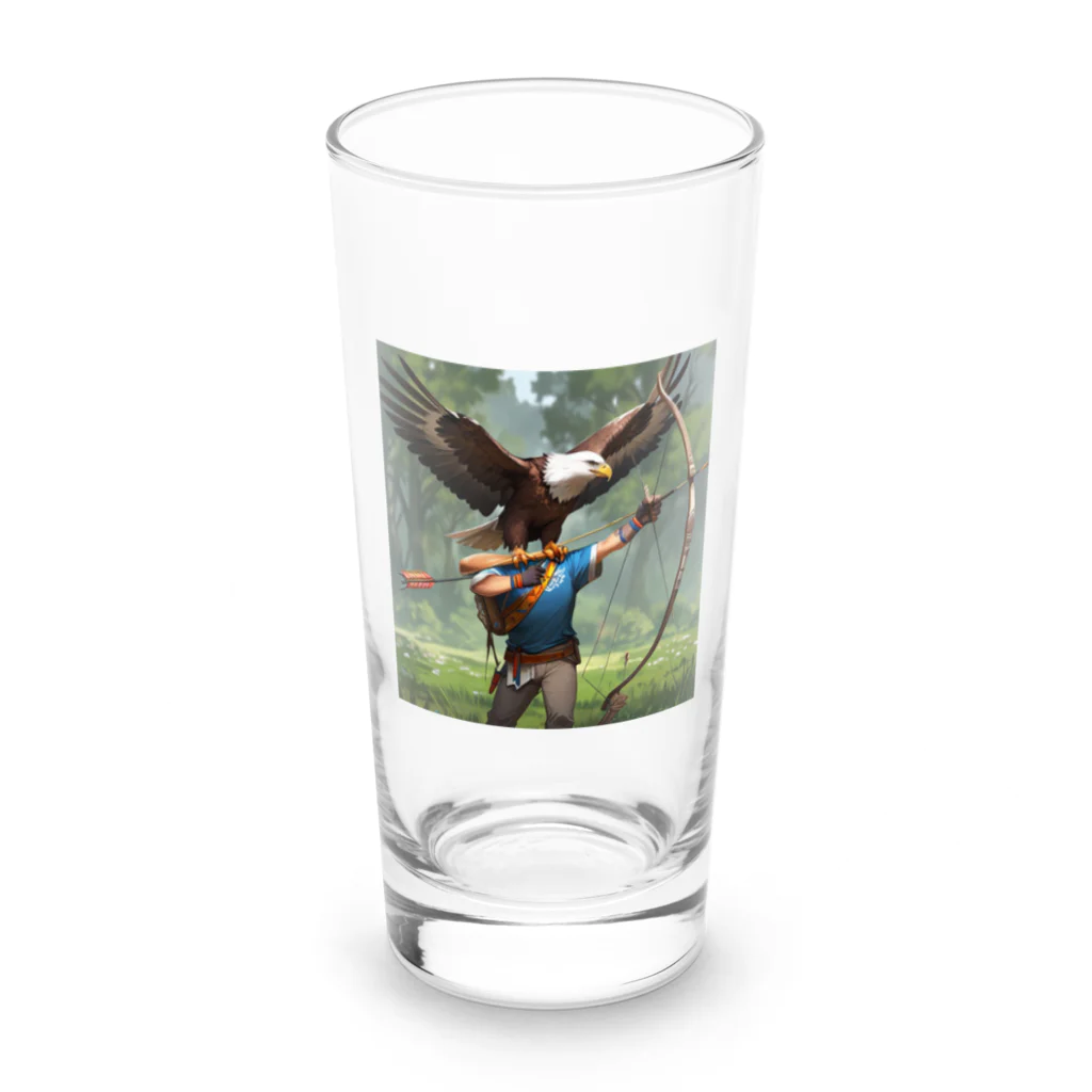 ganeshaのイーグルとアーチェリー.. png Long Sized Water Glass :front