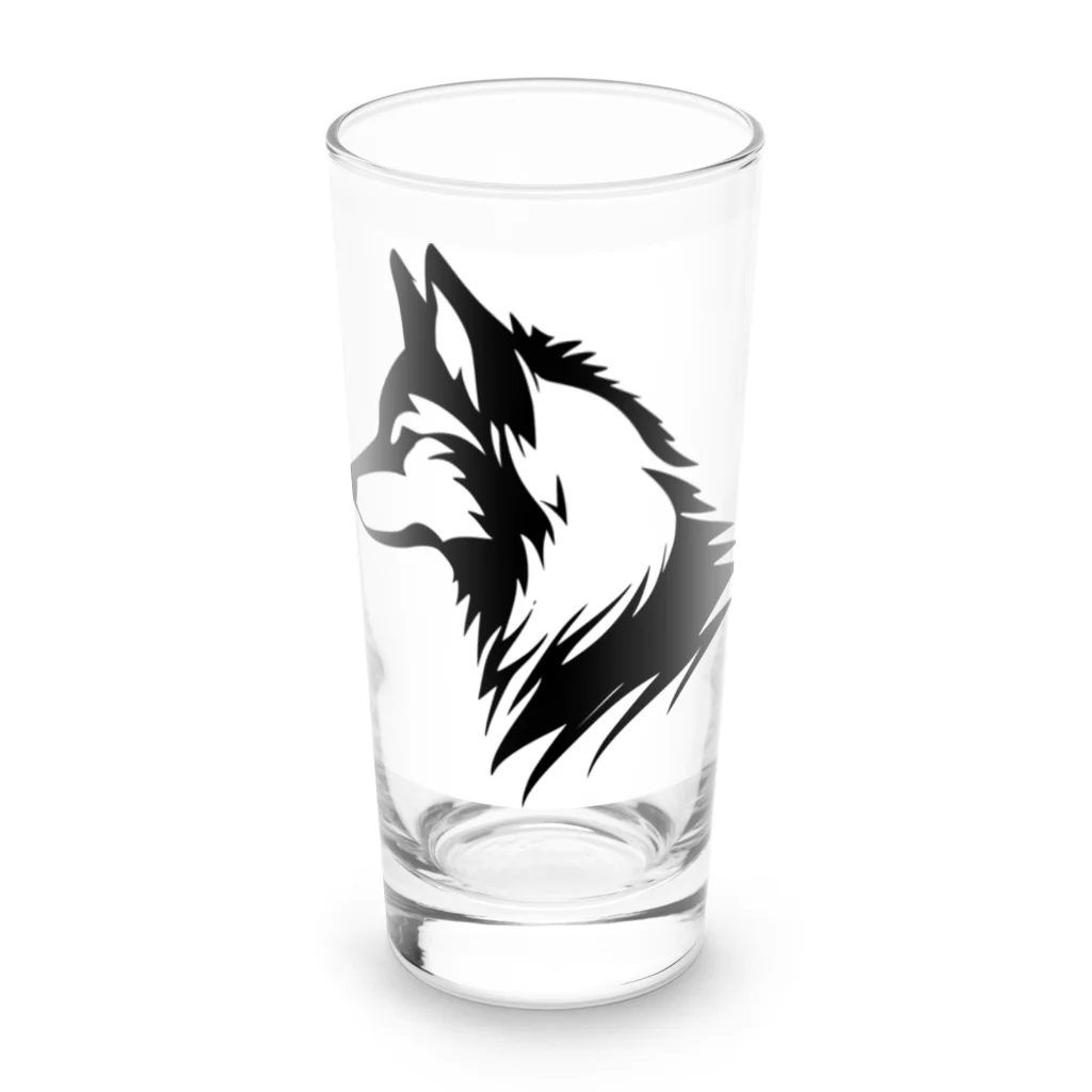 wolneko_keibaのウルフ（アイコン） Long Sized Water Glass :front