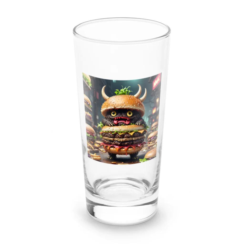 AI妖怪大図鑑のトリプル肉厚ビーフバーガー妖怪　バグドガルド Long Sized Water Glass :front