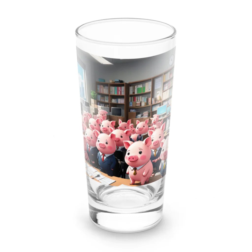 MTHの会社のらいんあっぷをするみにぶた管理製品 Long Sized Water Glass :front