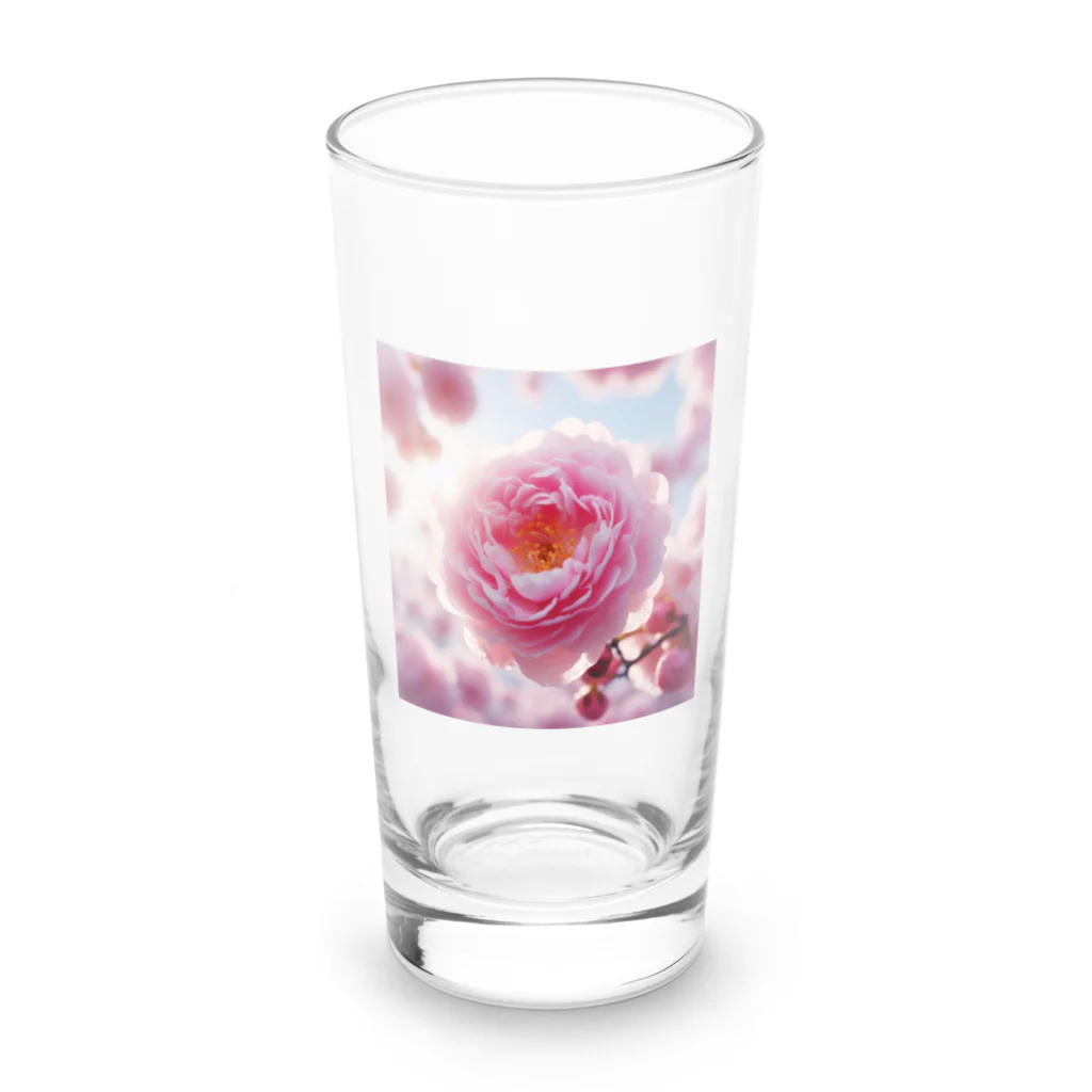 su-toの4月11日の誕生花　八重桜(牡丹桜) Long Sized Water Glass :front