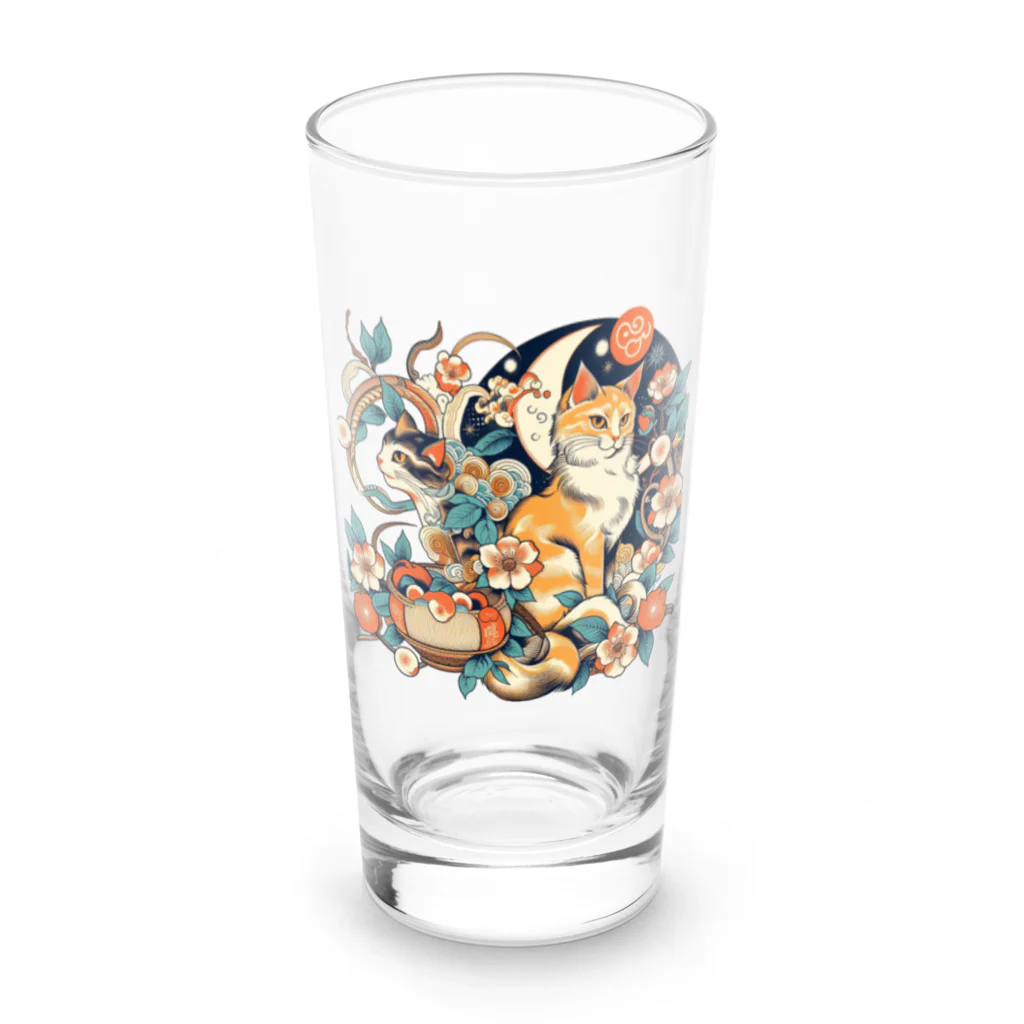 猫LOVE items Noahの猫LOVE items 茶虎と白黒 Long Sized Water Glass :front