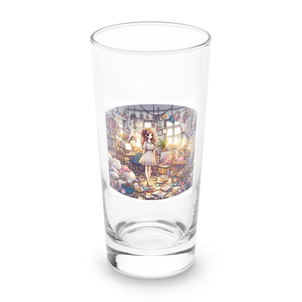 Jindyblogの働いたら負け（裏と表） Long Sized Water Glass :front