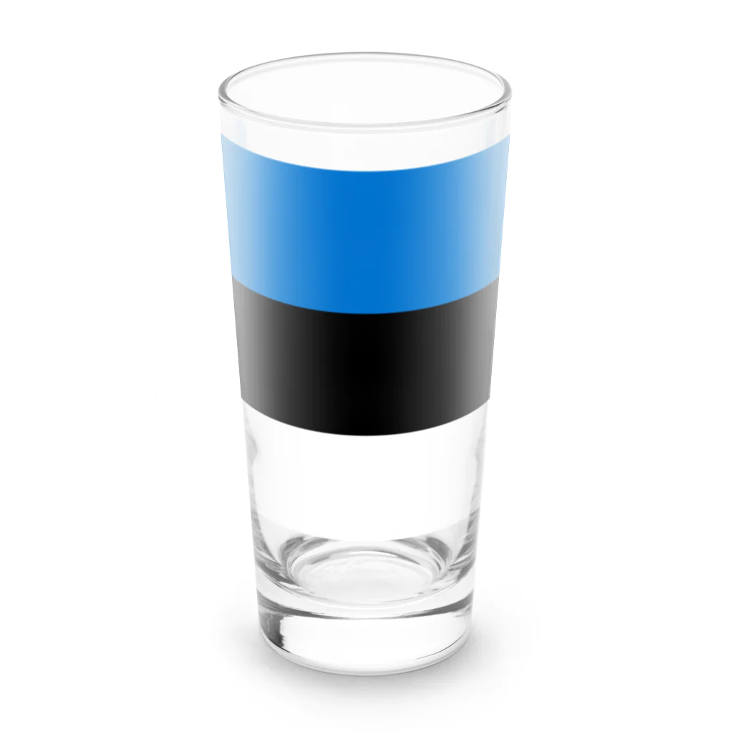 お絵かき屋さんのエストニアの国旗 Long Sized Water Glass :front