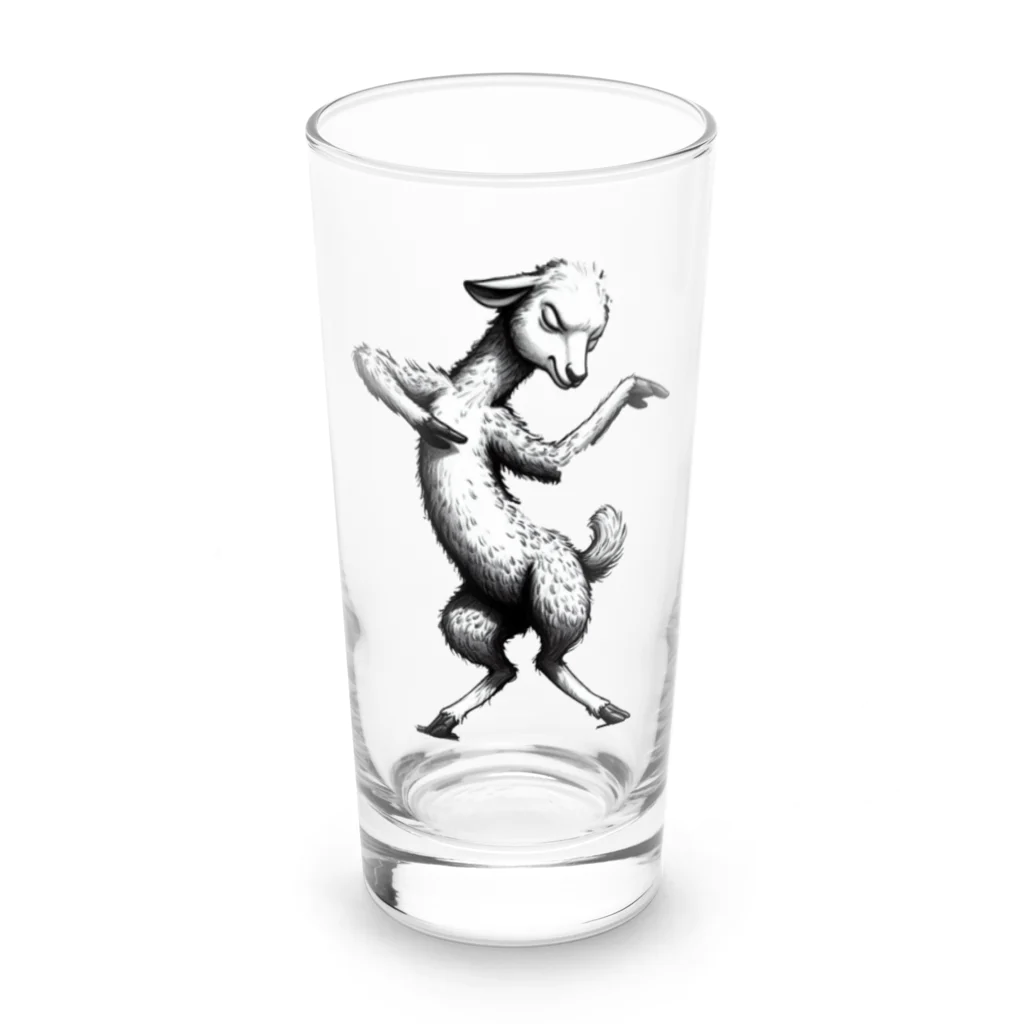 万事屋のリズム良く踊る可愛らしい羊 Long Sized Water Glass :front