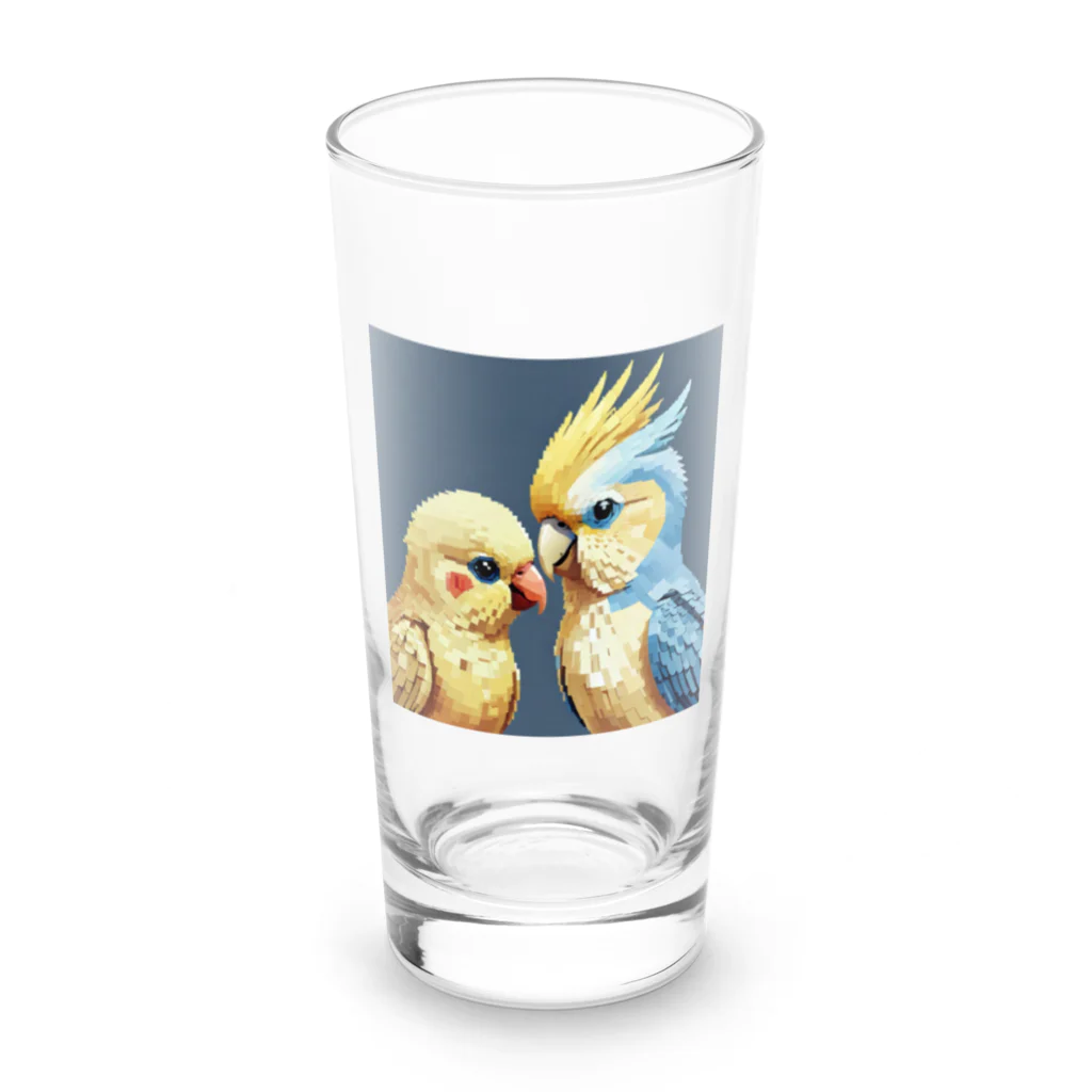 インコグッズのオカメインコとセキセイインコ Long Sized Water Glass :front