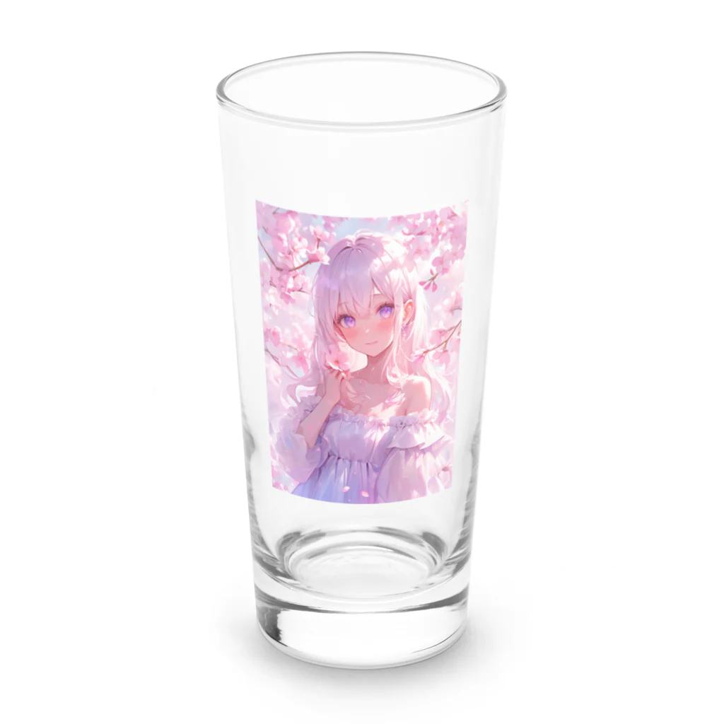 AQUAMETAVERSEの桜の下の少女幸せいっぱい　なでしこ1478 Long Sized Water Glass :front