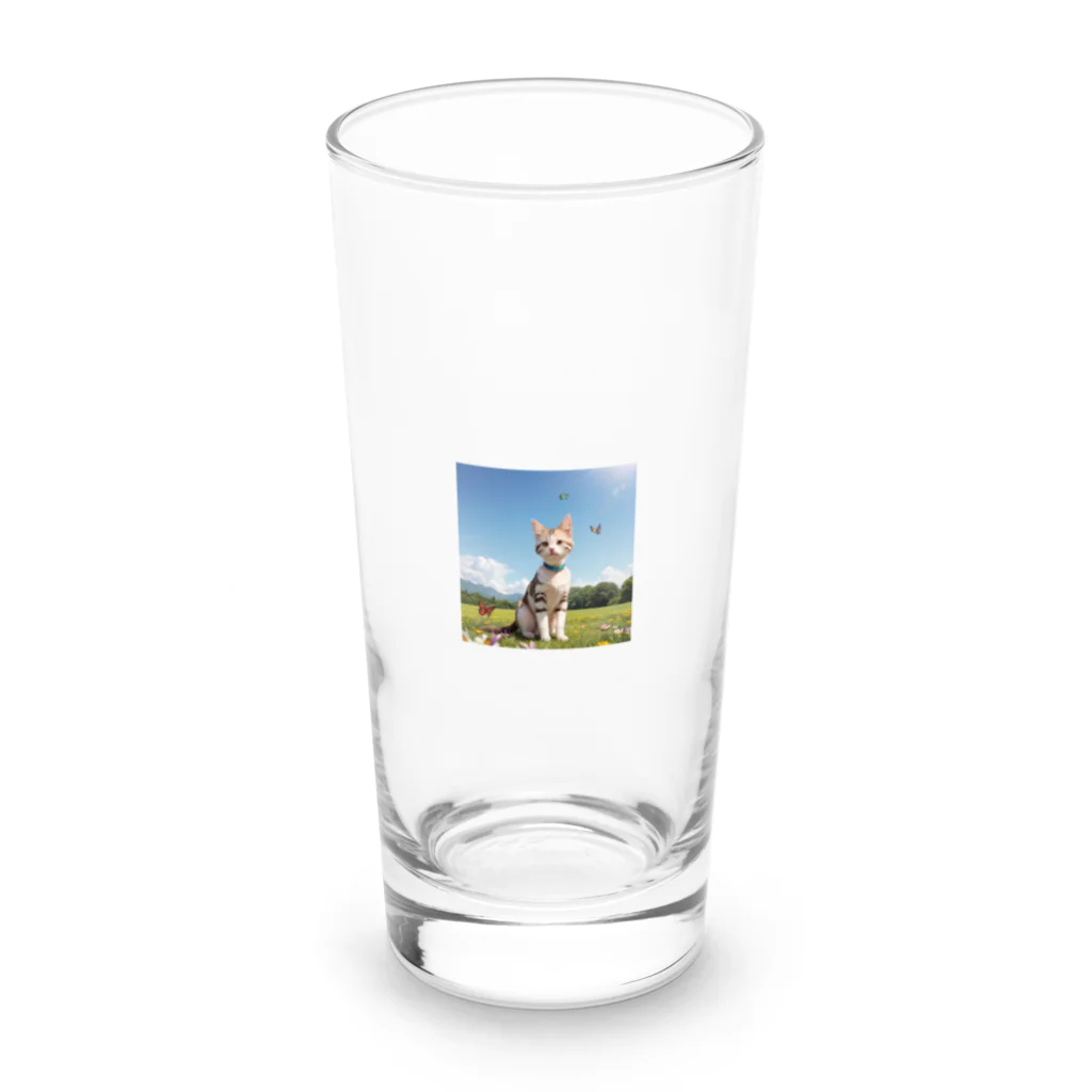 ニャムの上品さんニャン Long Sized Water Glass :front