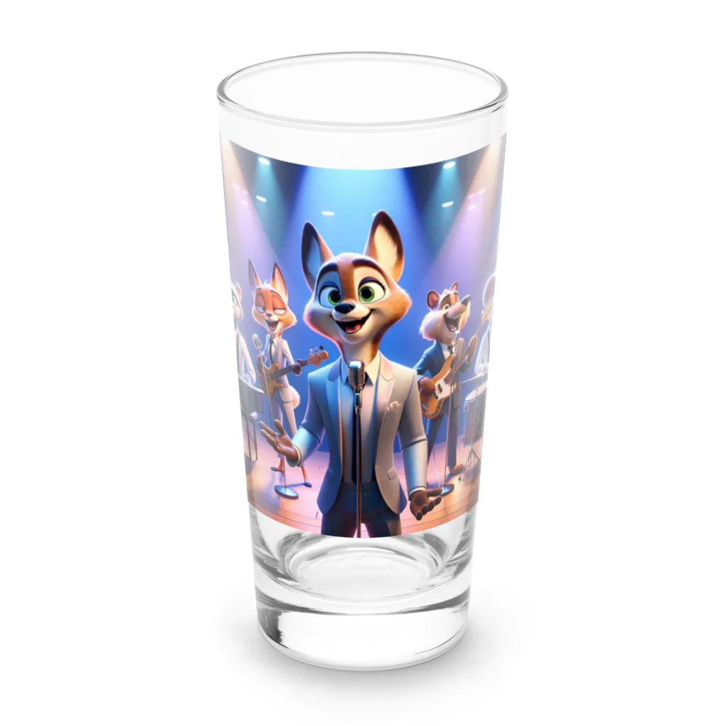 ANIMAL HEROES -musical band-の「グルーヴィー・フォックス・ジャズバンド」：アニマルズ・イン・スーツ Long Sized Water Glass :front