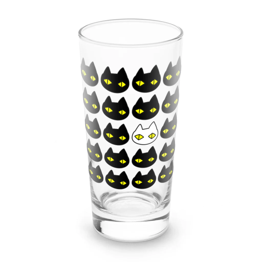 F2 Cat Design Shopの黒猫ボディーガード 001 Long Sized Water Glass :front