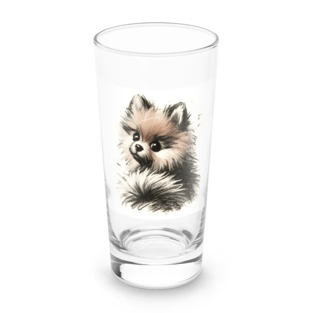 くれよんハウスのくれよんポメ振返り Long Sized Water Glass :front