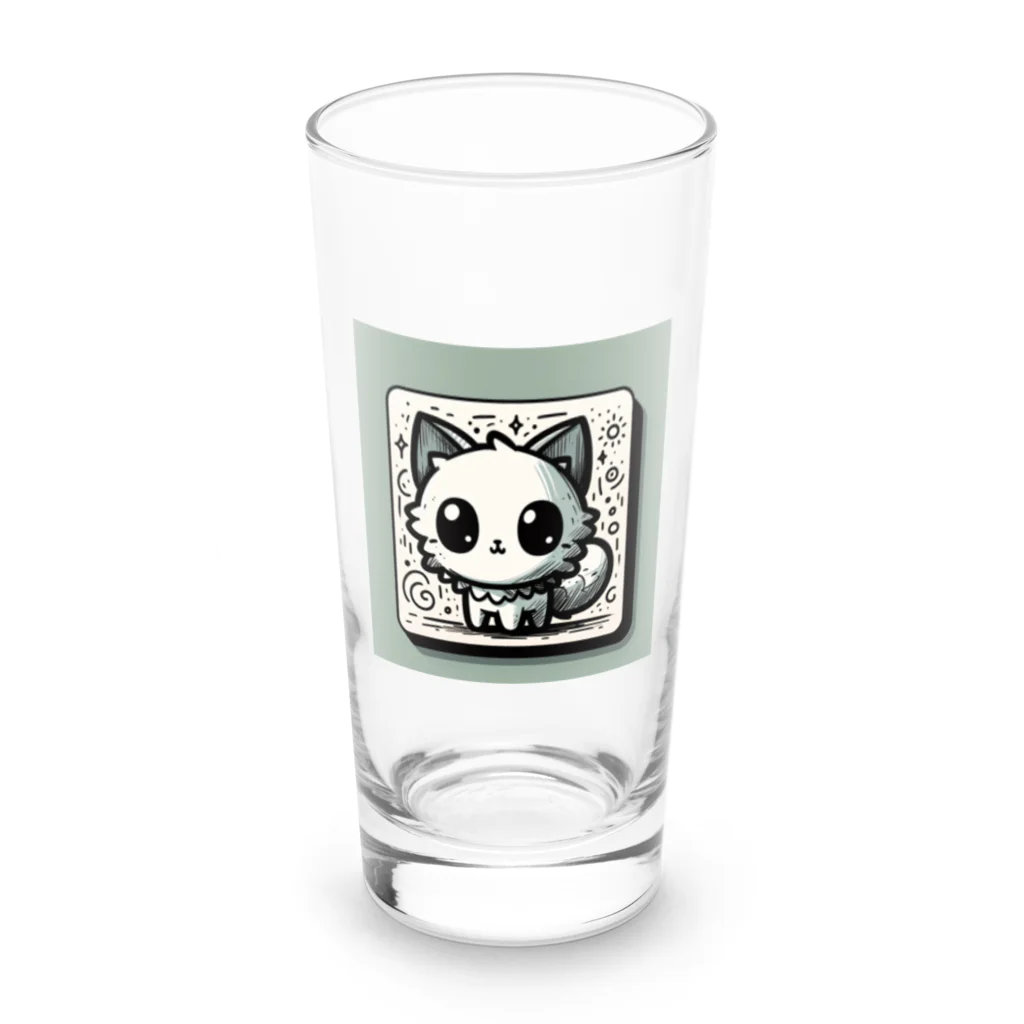 にゃんラボの落書きにゃんこシリーズ　コースターっぽい猫 Long Sized Water Glass :front