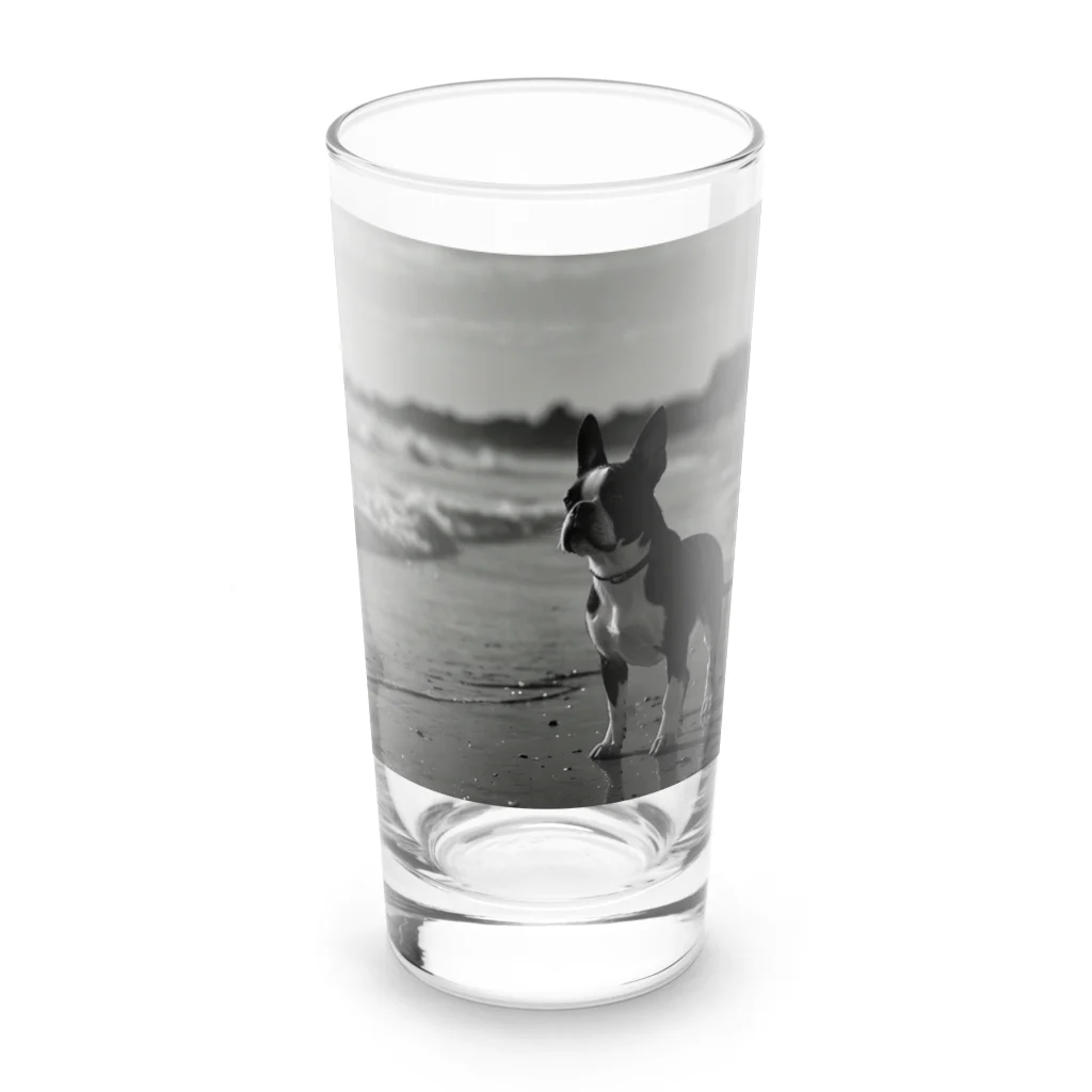 naon therockのボストンテリア Long Sized Water Glass :front