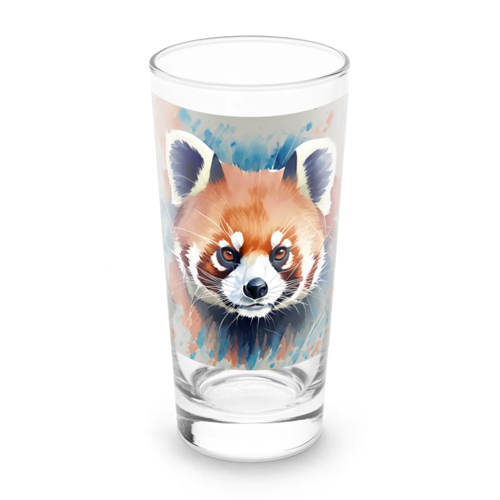 WithRedPandaの水彩風レッサーパンダ Long Sized Water Glass :front