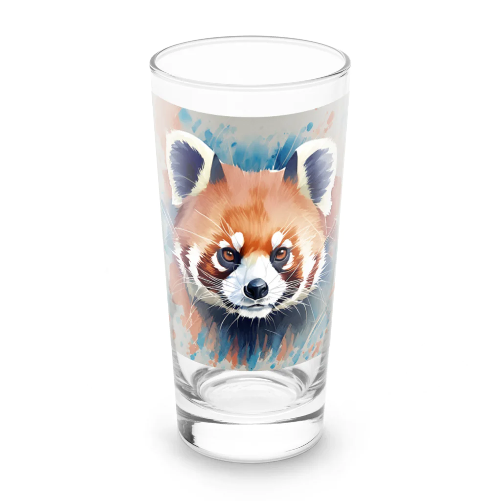 WithRedPandaの水彩風レッサーパンダ ロンググラス前面