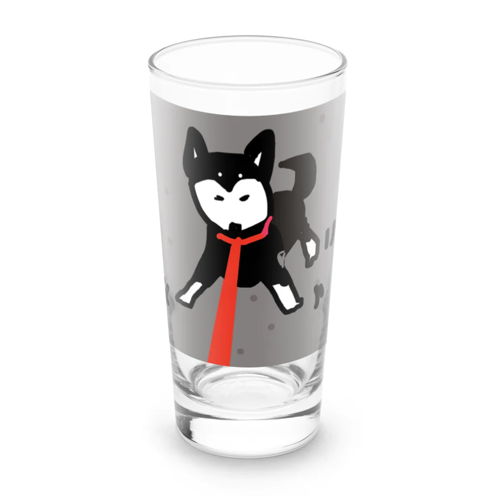 ペコりんショップの柴犬散歩拒否 Long Sized Water Glass :front