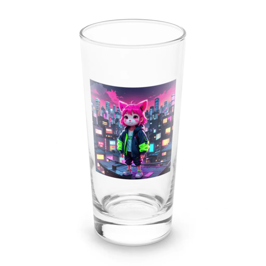 AI妖怪大図鑑のネオン妖怪　エモナ Long Sized Water Glass :front