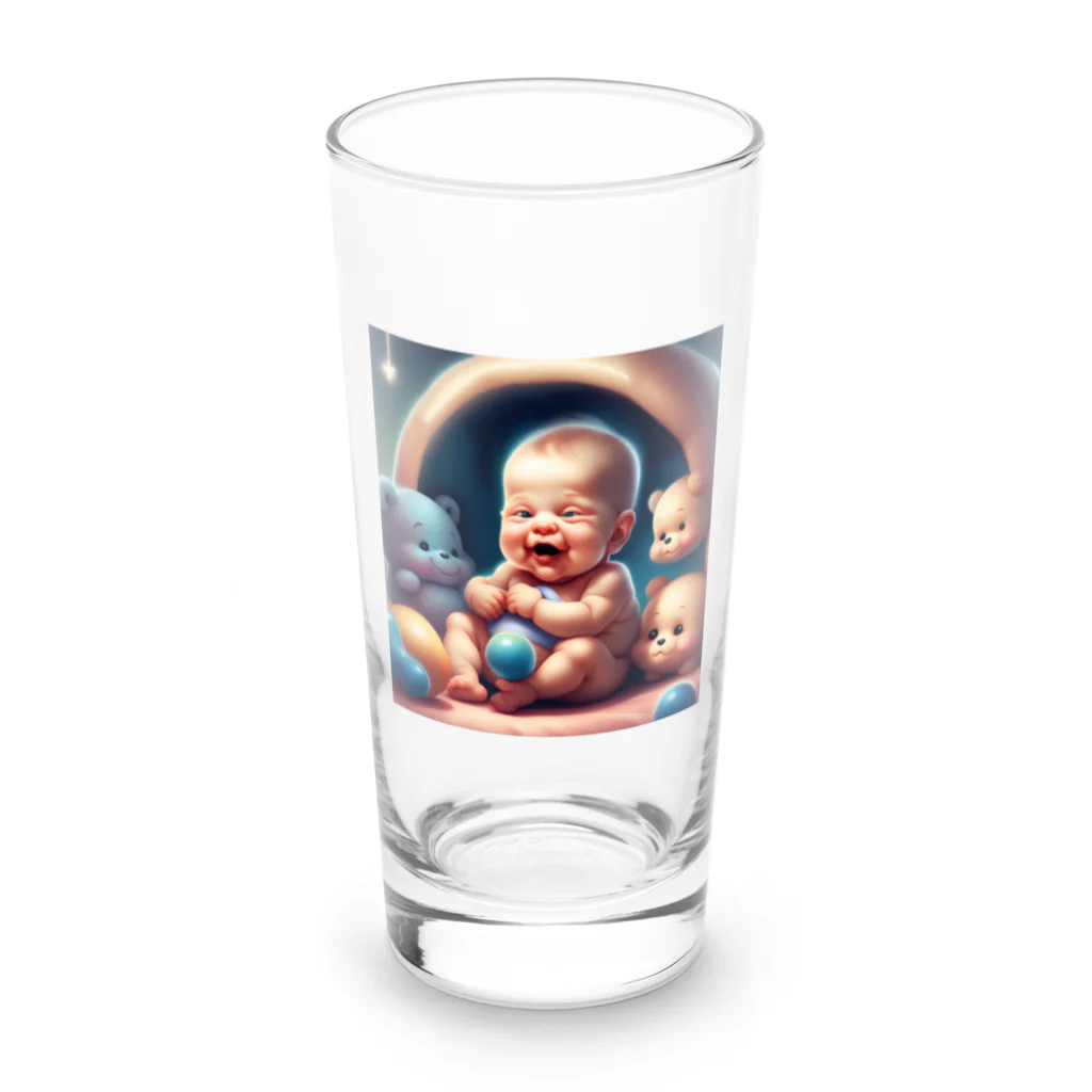 pompomダンスのぷくぷく赤ちゃん Long Sized Water Glass :front