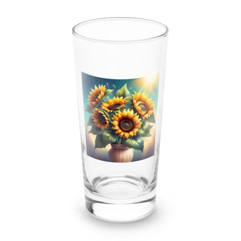 Flower Delightのひまわりの花束 Long Sized Water Glass :front