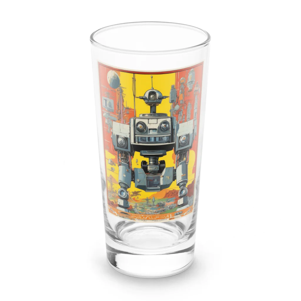 mirinconixのレトロで大きくてジャンクな戦闘用ロボットくん Long Sized Water Glass :front