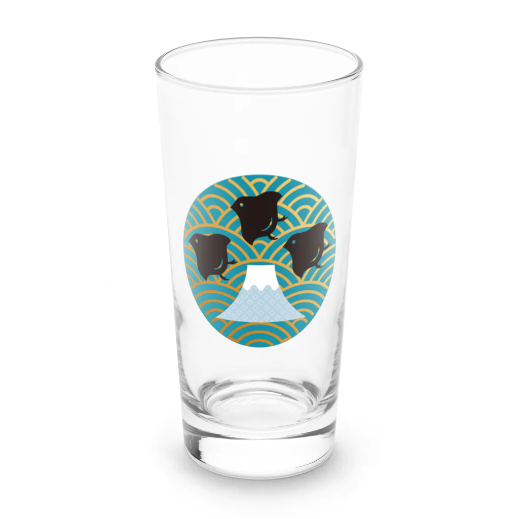 R's Market コトリちゃんのちどりちゃんと富士山 Long Sized Water Glass :front