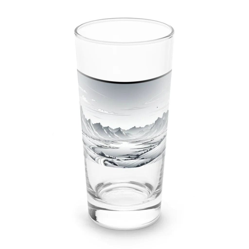 aICreationのモノクロの雪景色 Long Sized Water Glass :front