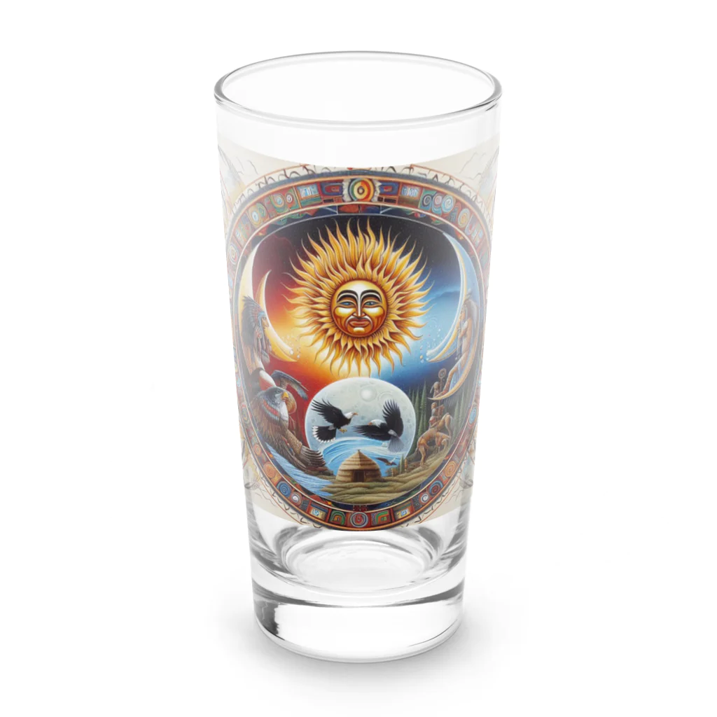 MKTU51の太陽　月　大地　祈り Long Sized Water Glass :front