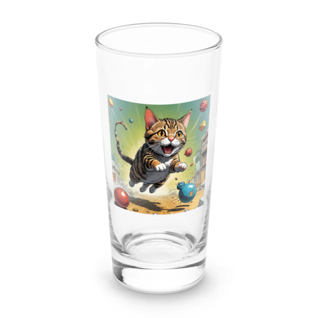 yuki_tukuruの駆け出す猫 Long Sized Water Glass :front